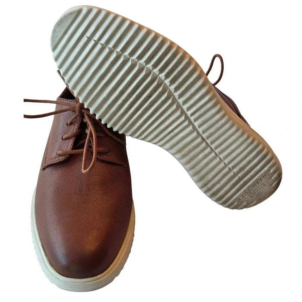 Cole Haan Grand+ Modern Craft Brown Leather Derby Shoes Mens 8M C36935